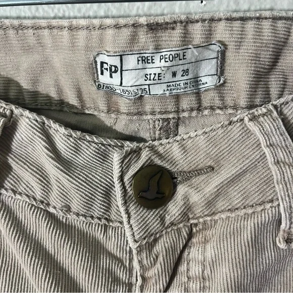 Free People Beige Corduroy Pants - Sz 28 inseam 31.5inch - Picture 5 of 5